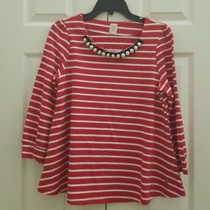 NWT Gaudi Jeans Red Strips longsleeve blouse